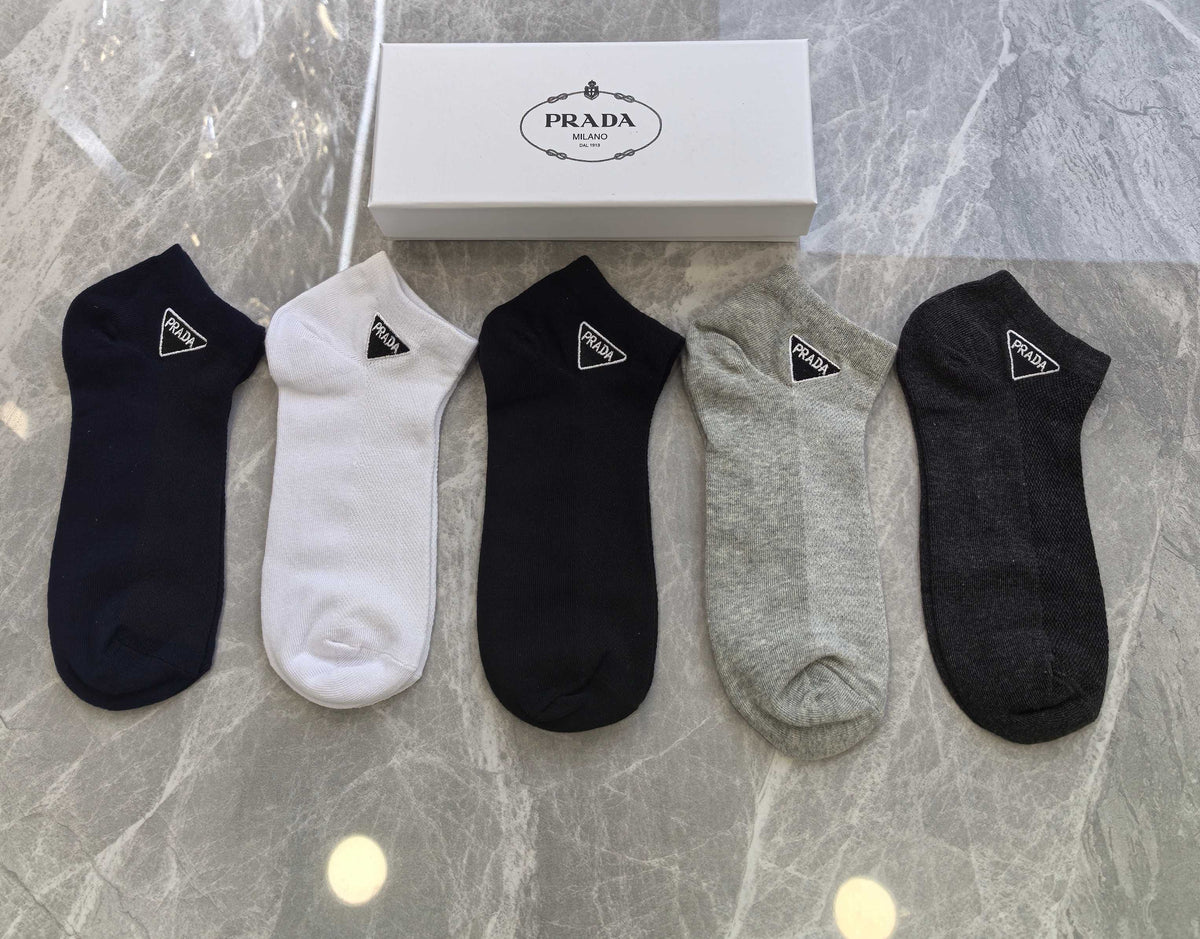 Prada small outline triangle ankle socks - view 2