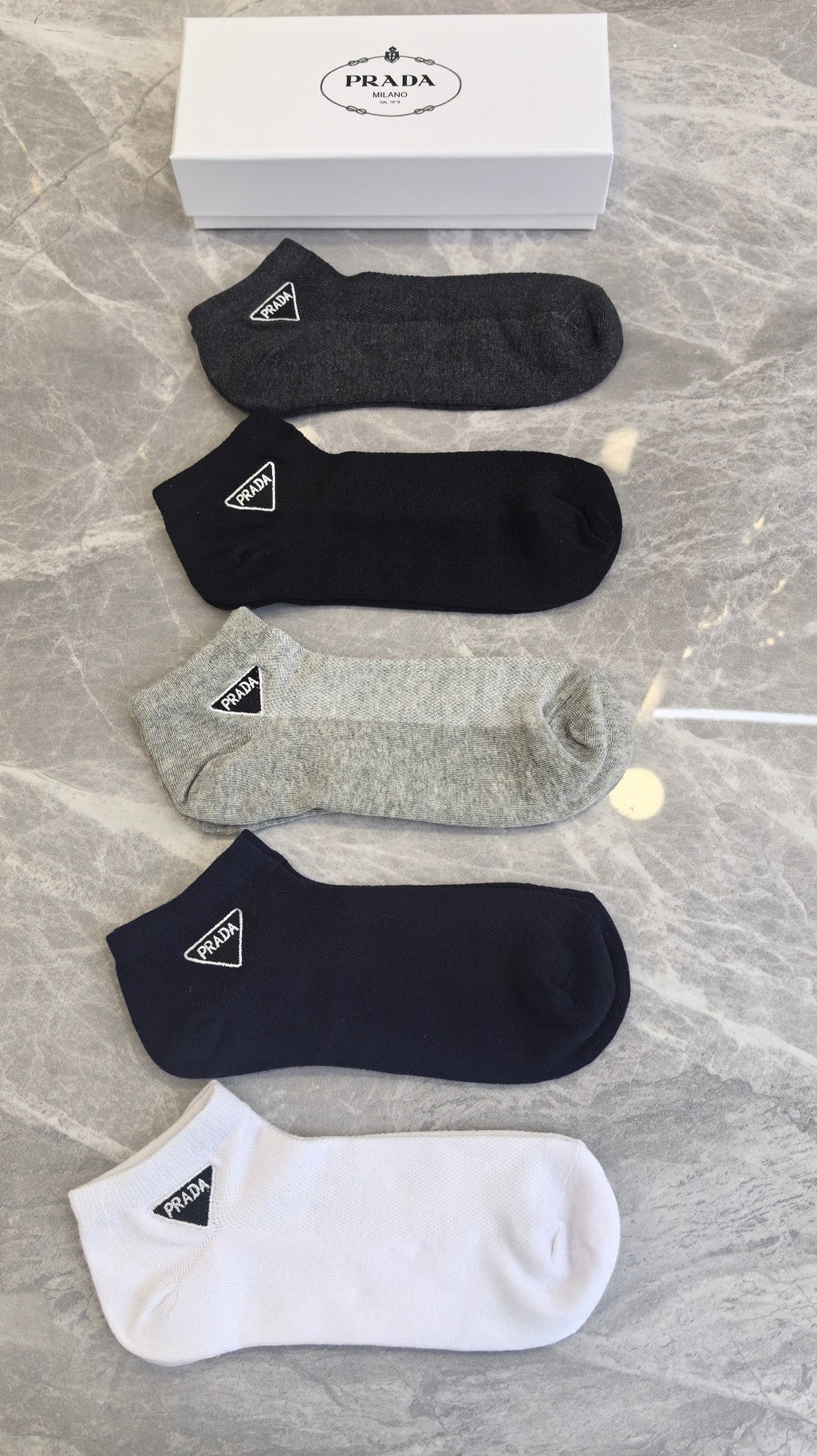 Prada small outline triangle ankle socks - view 9