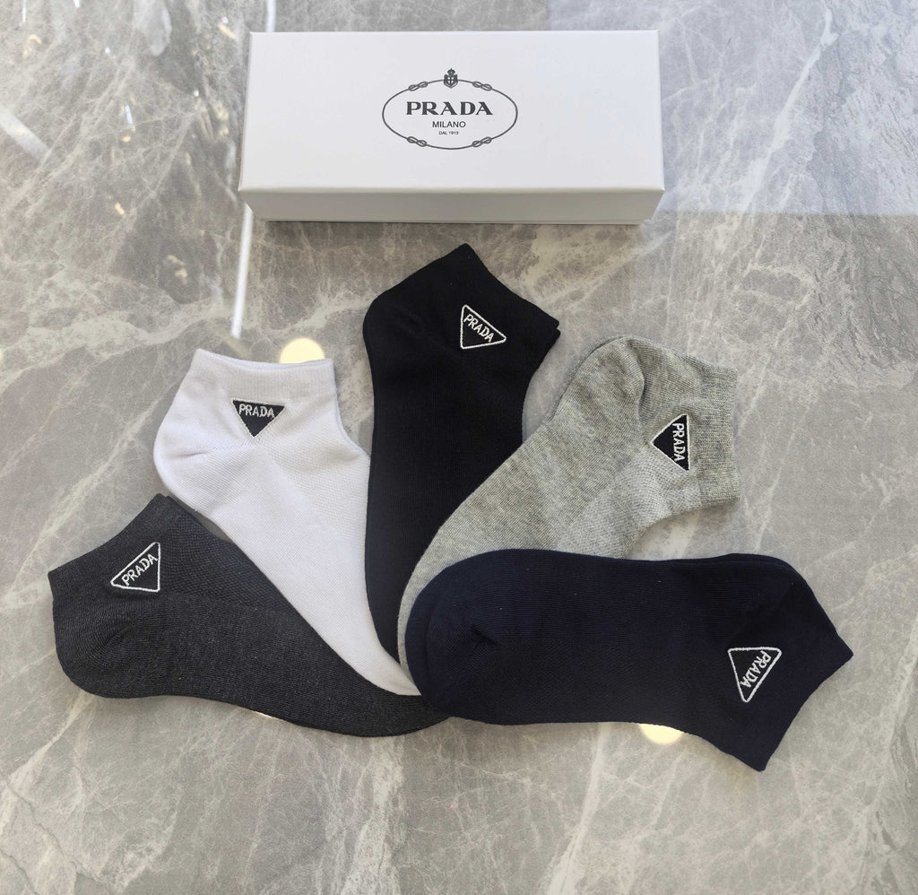 Prada small outline triangle ankle socks - view 6