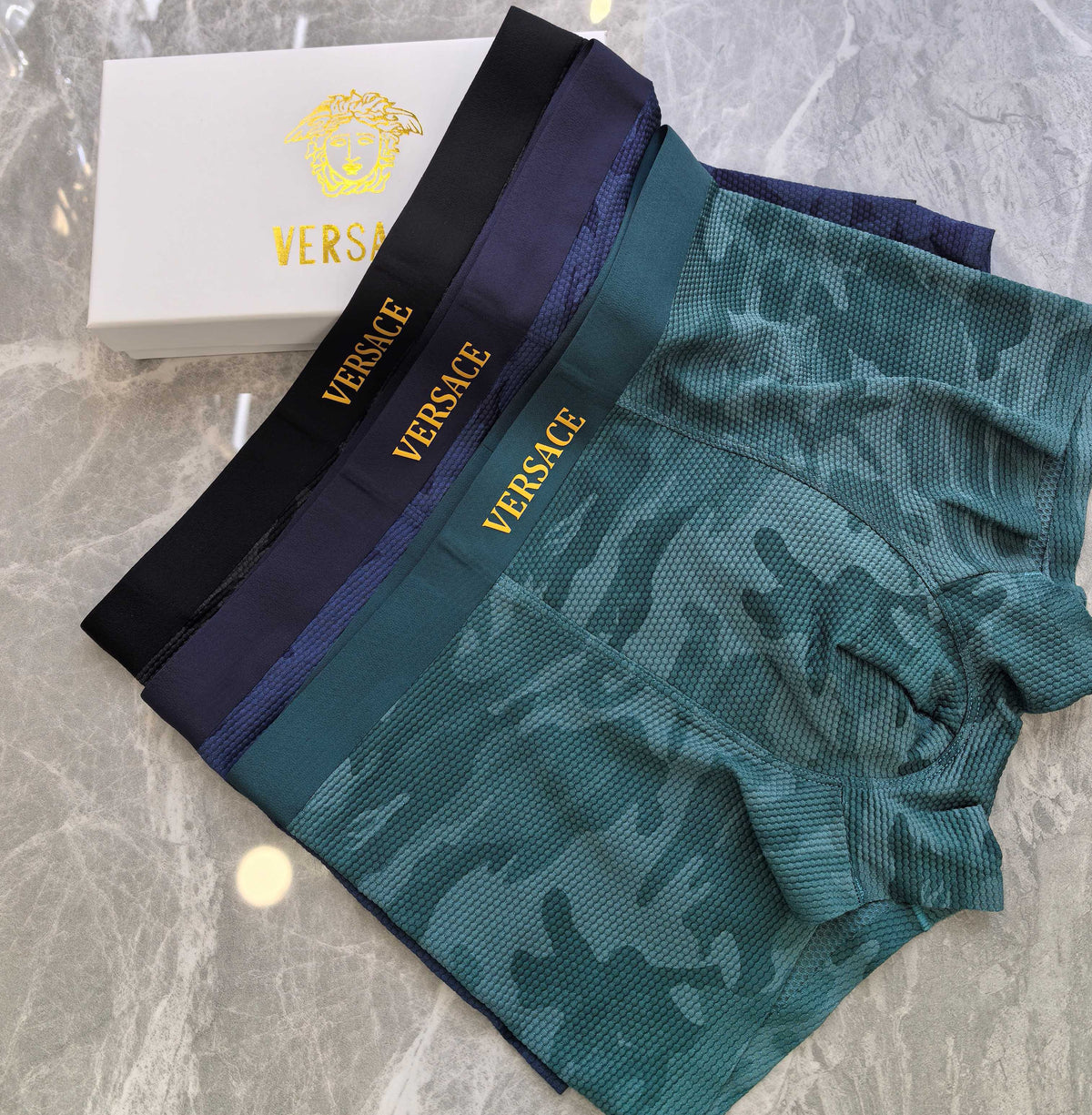 Versace blue camouflage waist boxer briefs - view 5