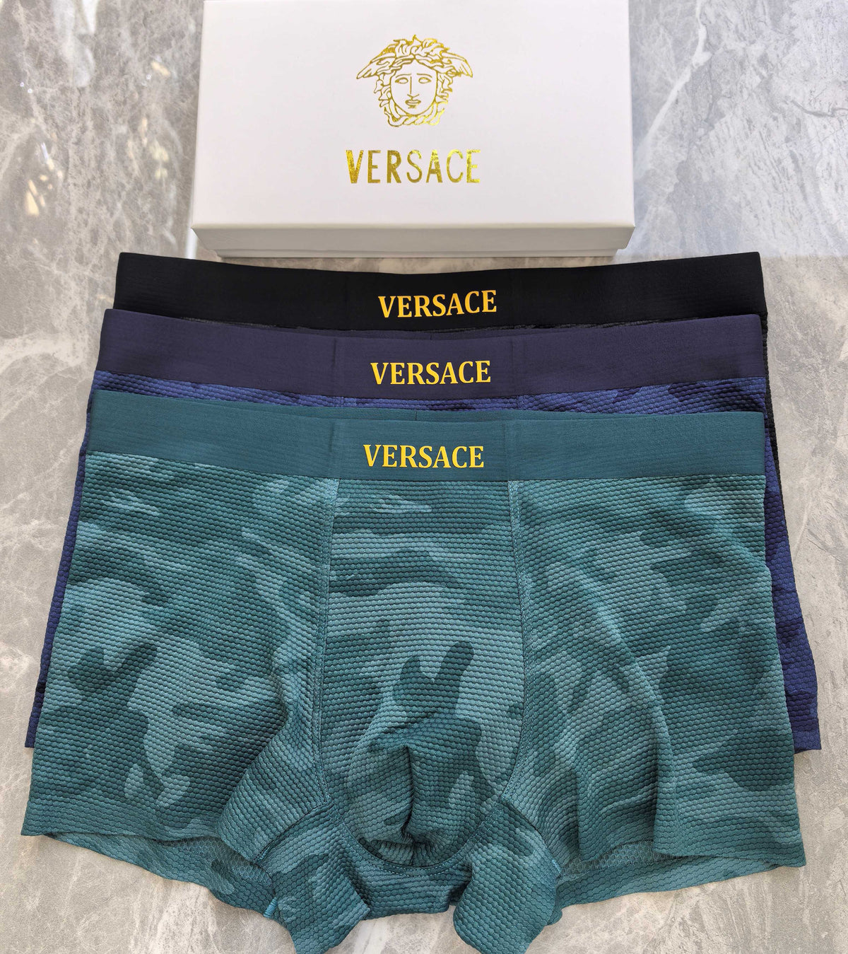 Versace blue camouflage waist boxer briefs - view 4