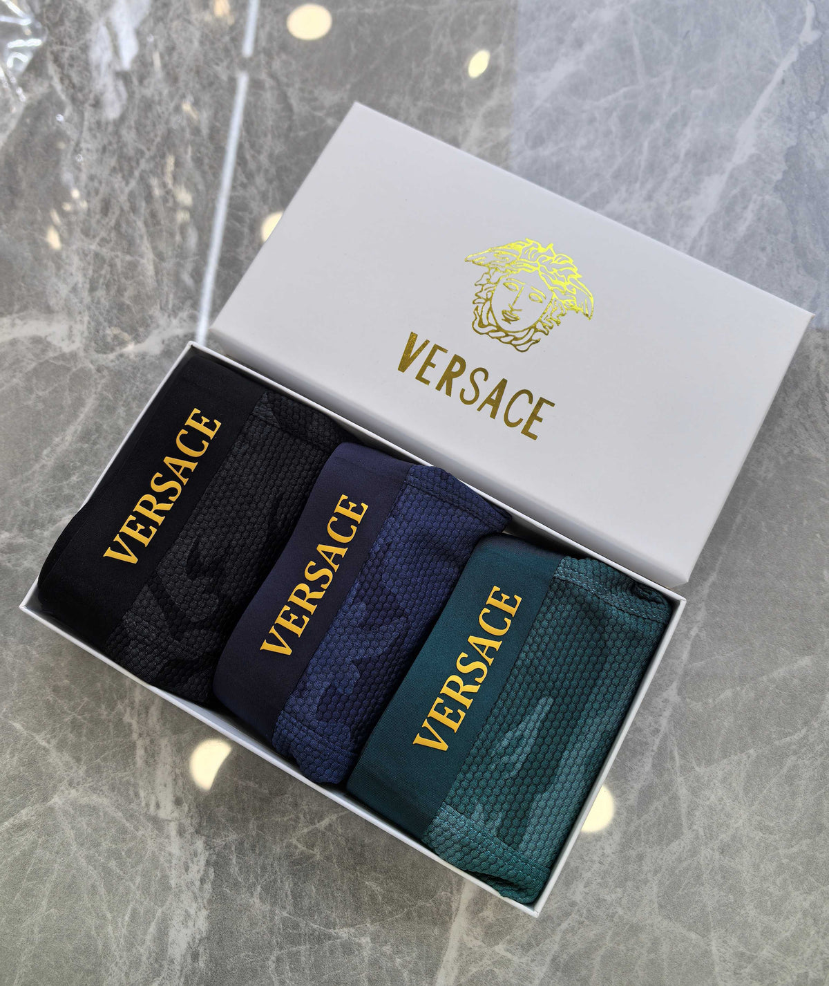 Versace blue camouflage waist boxer briefs - view 6