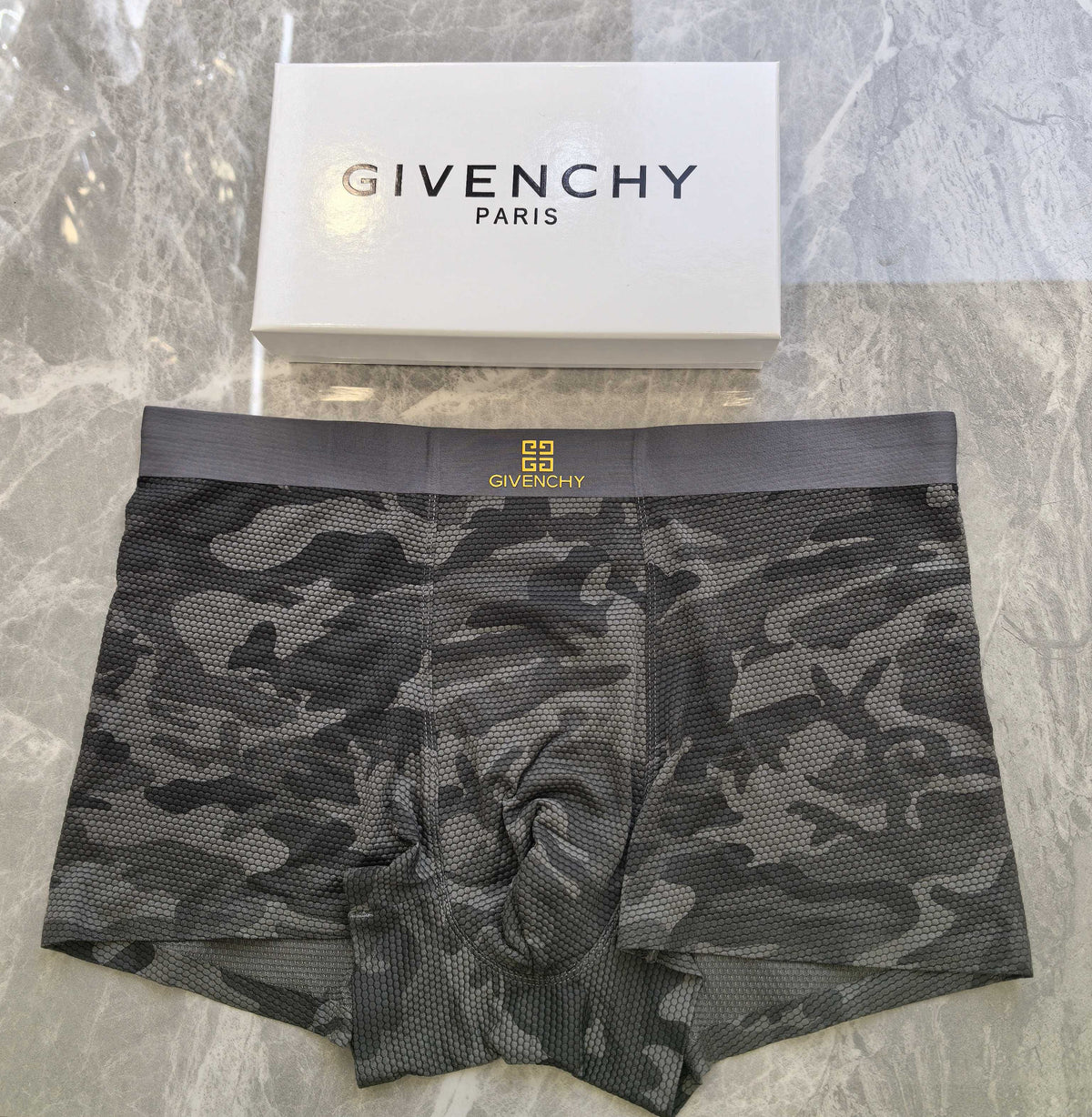 Givenchy gray camouflage emblem boxer briefs - view 3
