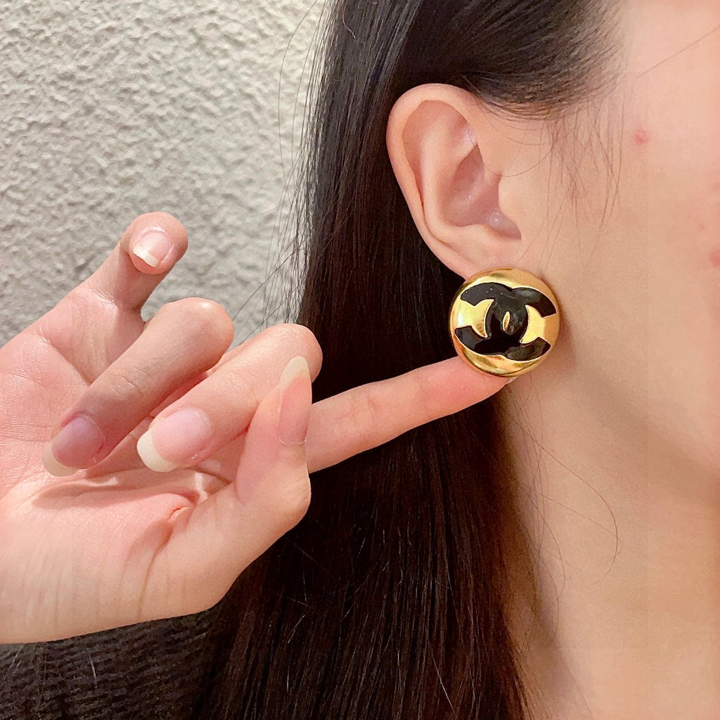 Chanel Interlocking C Circular Stud Earrings - album image 2