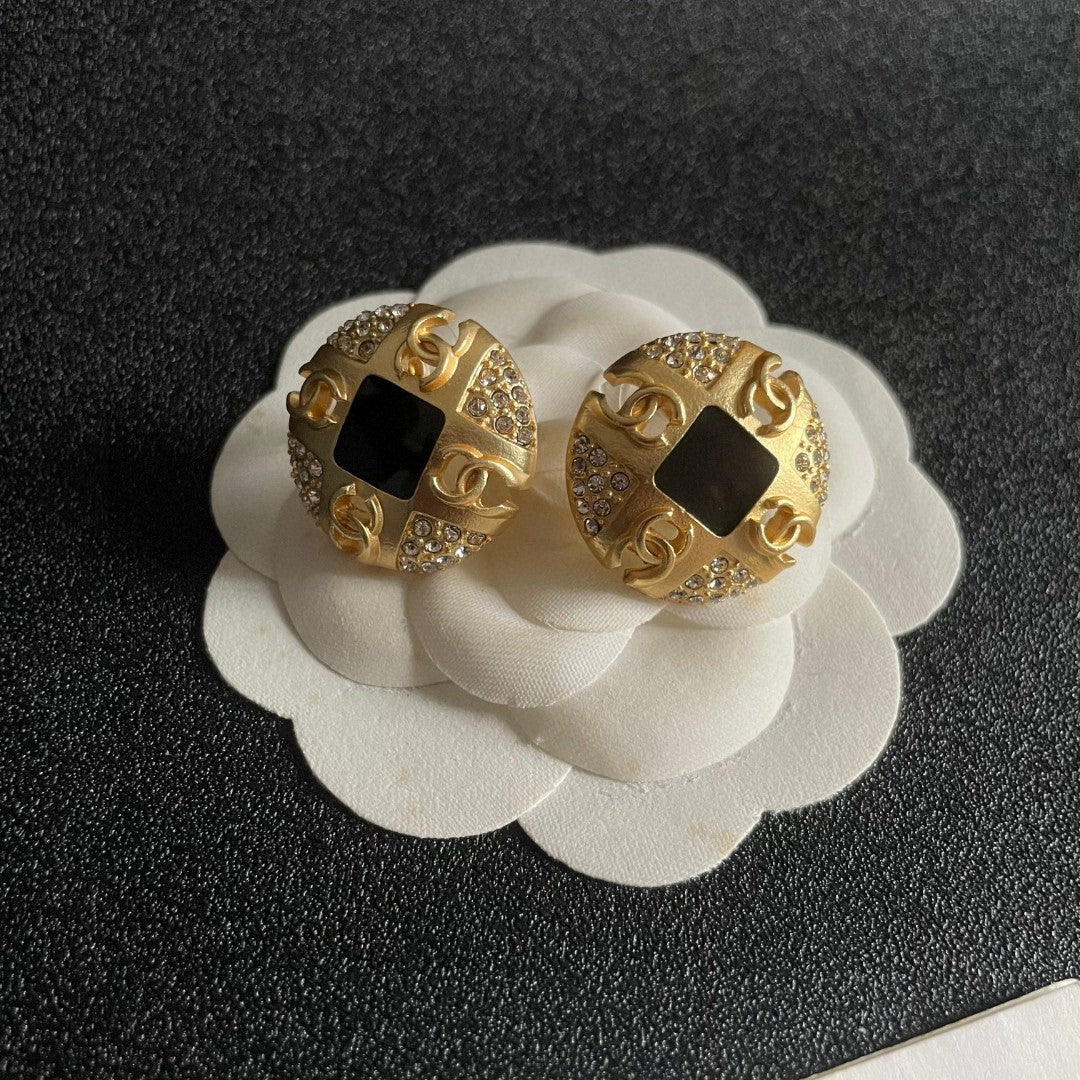 Chanel Interlocking C Crystal Accent Stud Earrings - album image 8