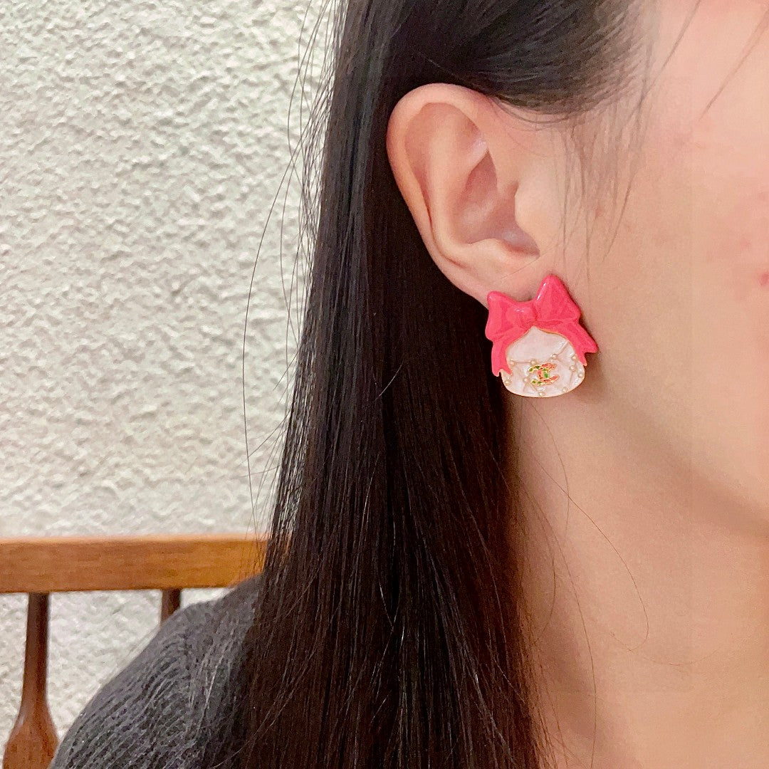 Chanel Interlocking C Bow Butterfly Stud Earrings - album image 3
