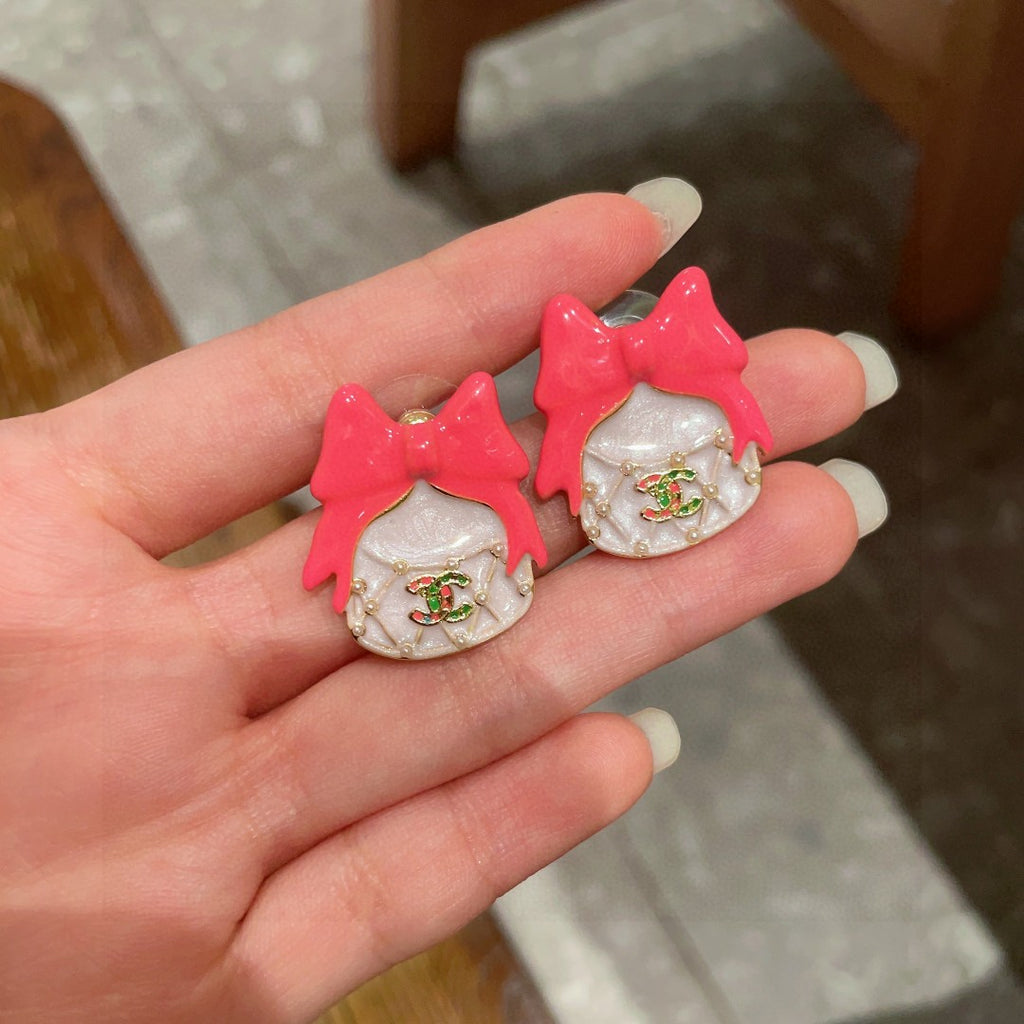 Chanel Interlocking C Bow Butterfly Stud Earrings - album image 4