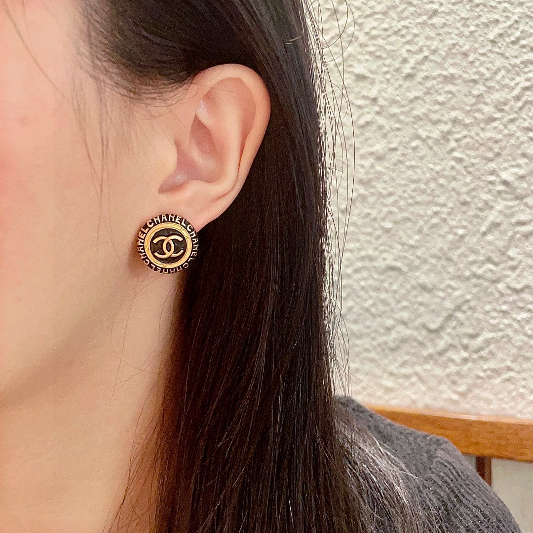 Chanel Interlocking C Letter Stud Earrings - album image 3