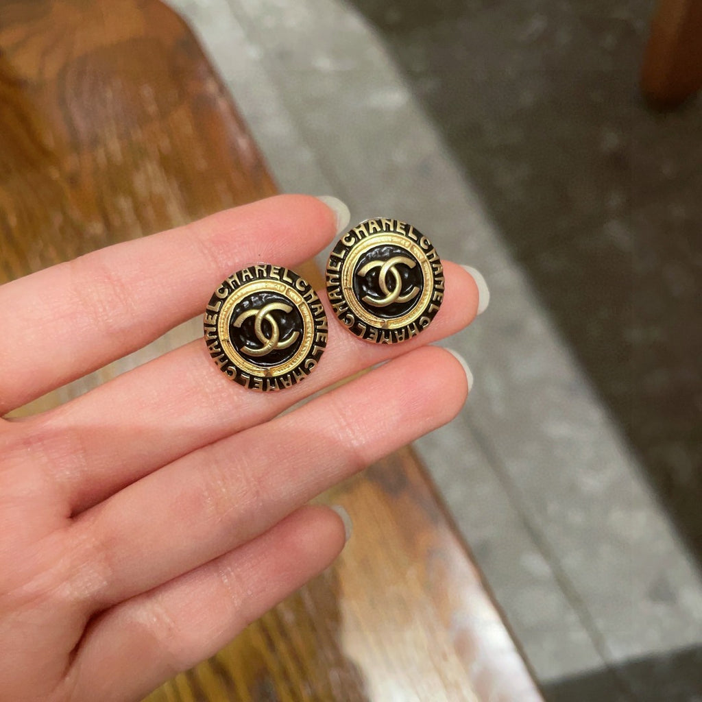 Chanel Interlocking C Letter Stud Earrings - album image 4