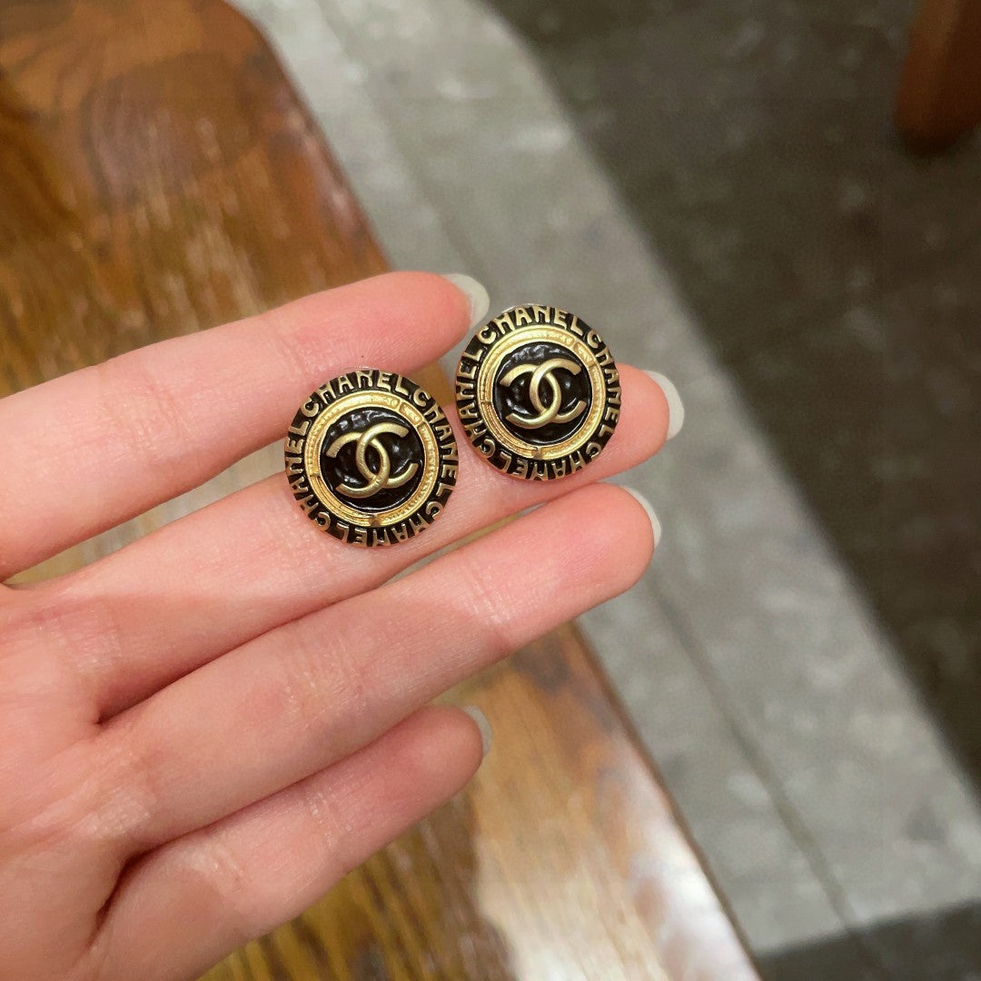 Chanel Interlocking C Letter Stud Earrings - album image 4