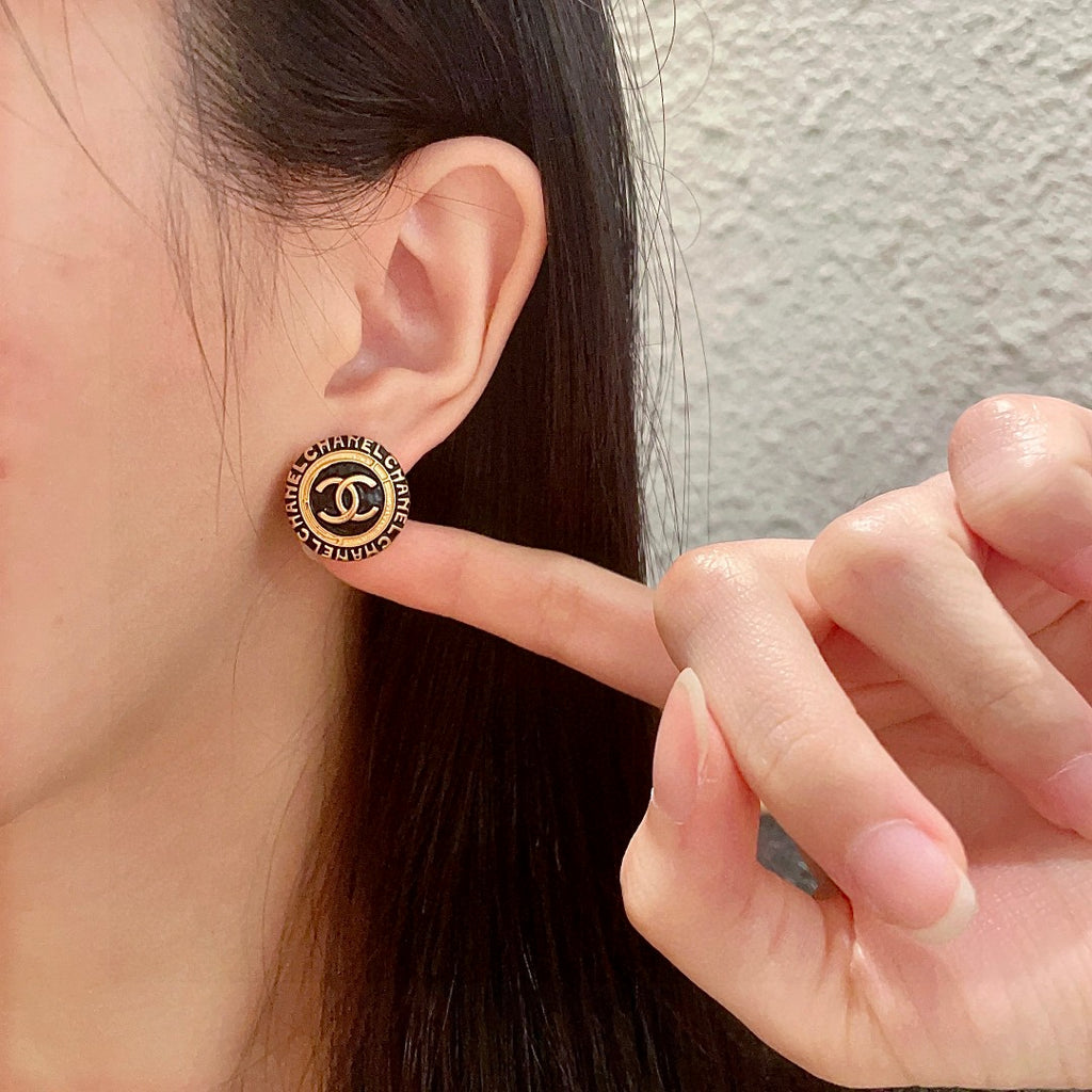 Chanel Interlocking C Letter Stud Earrings - album image 2