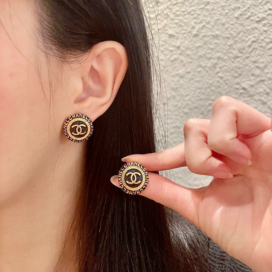 Chanel Interlocking C Letter Stud Earrings - album image 1