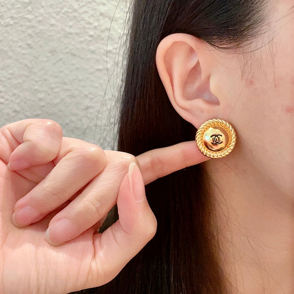 Chanel Interlocking C Stud Earrings - album image 2