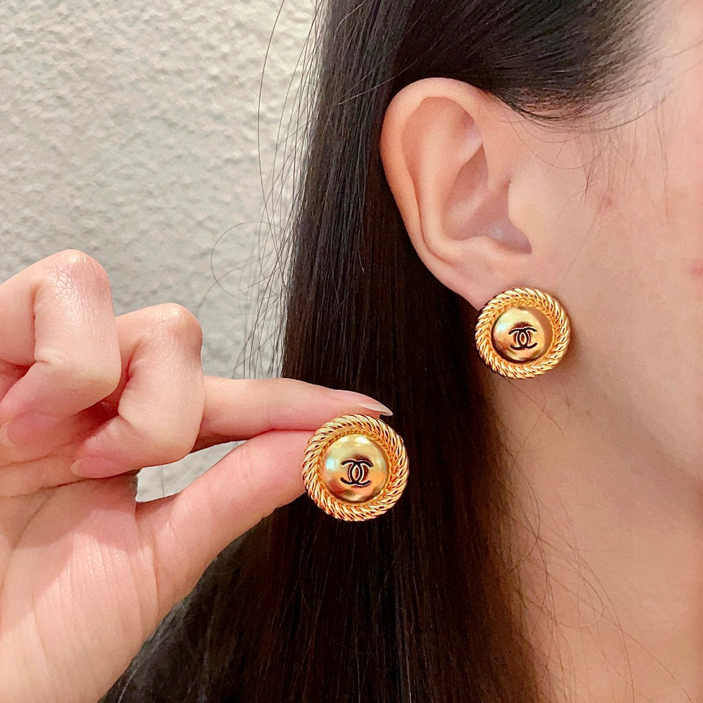 Chanel Interlocking C Stud Earrings - album image 1