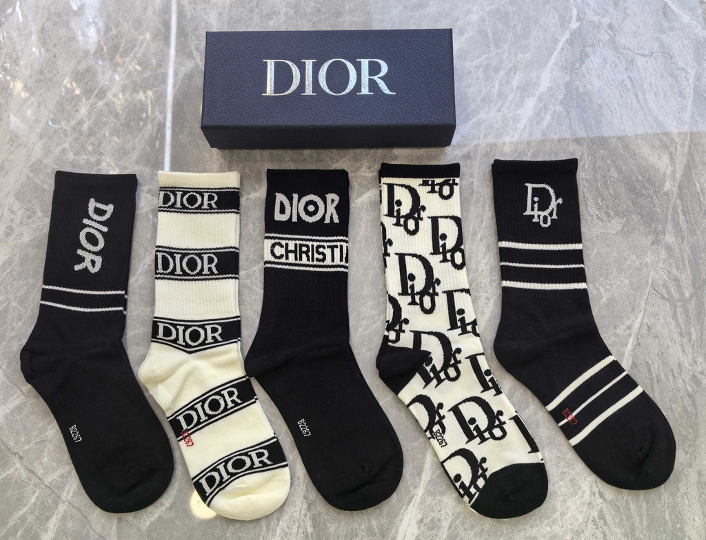 Dior graphic lettering mix crew socks - view 3