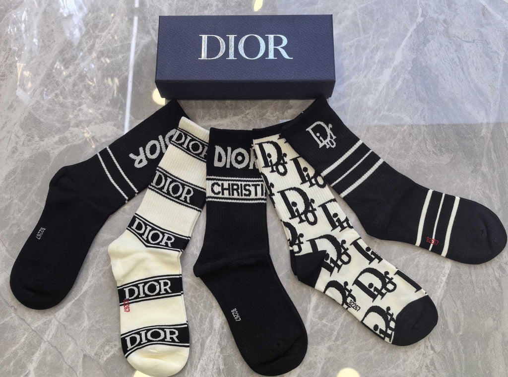 Dior graphic lettering mix crew socks - view 4
