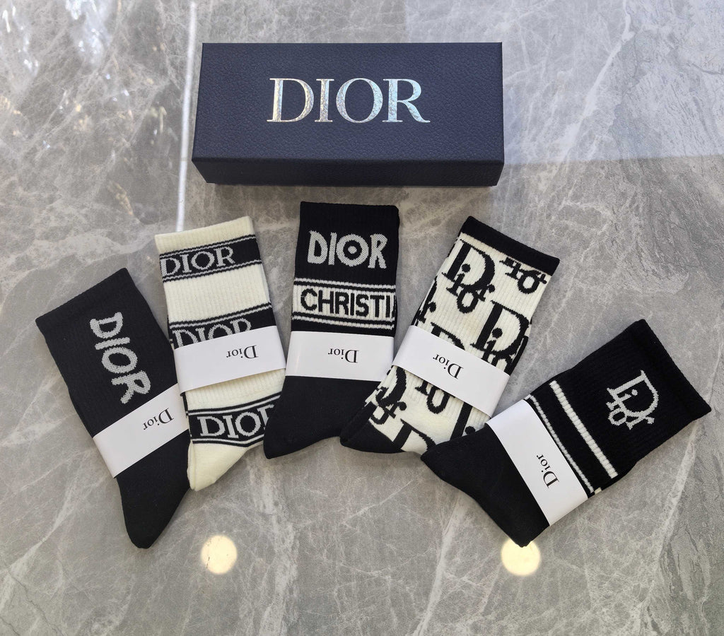Dior graphic lettering mix crew socks - view 2