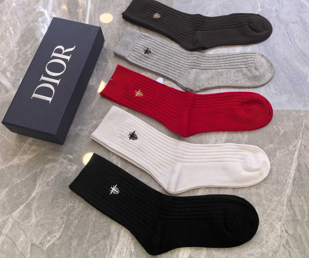 Dior small bee color mix crew socks - view 5