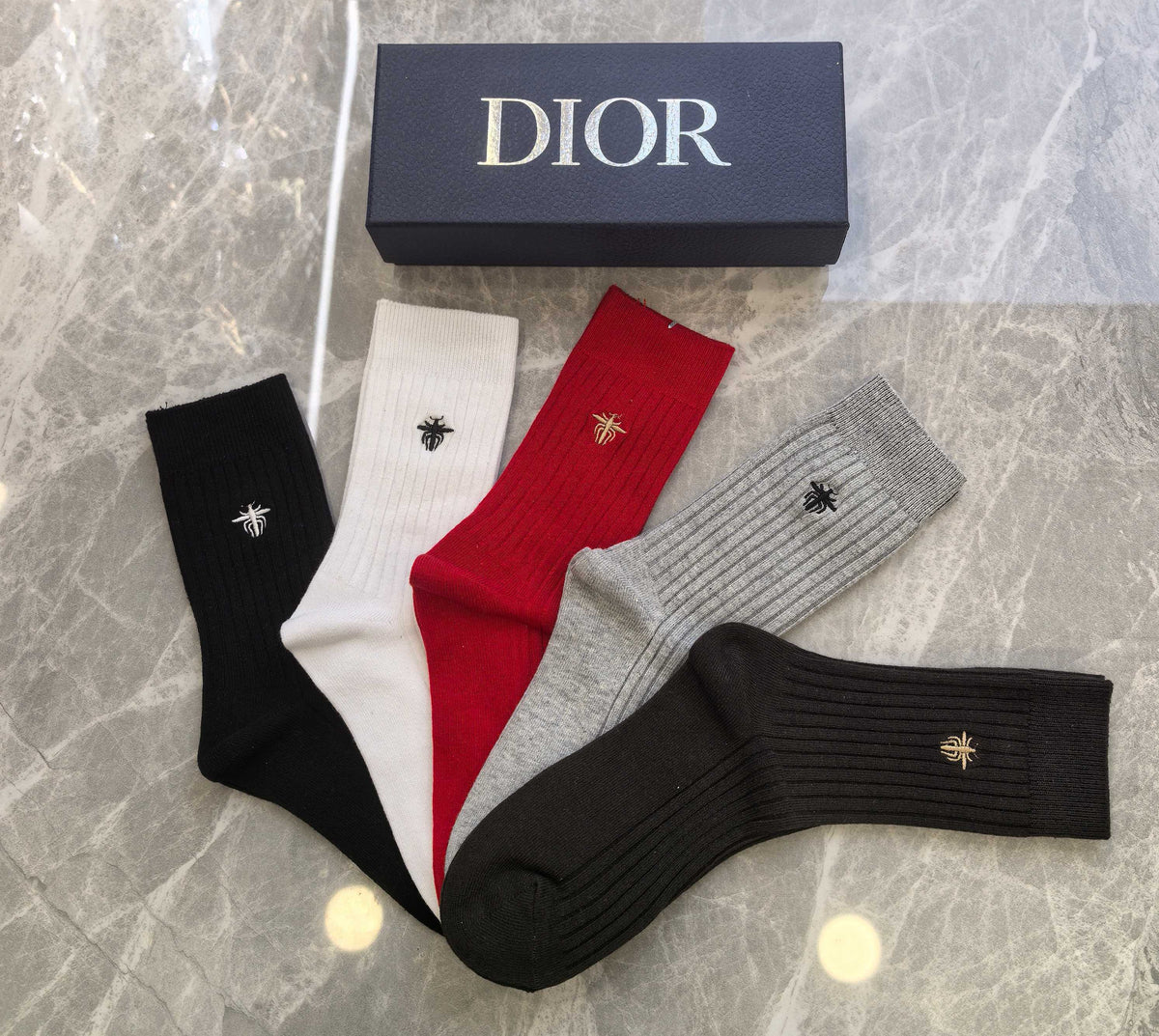 Dior small bee color mix crew socks - view 4