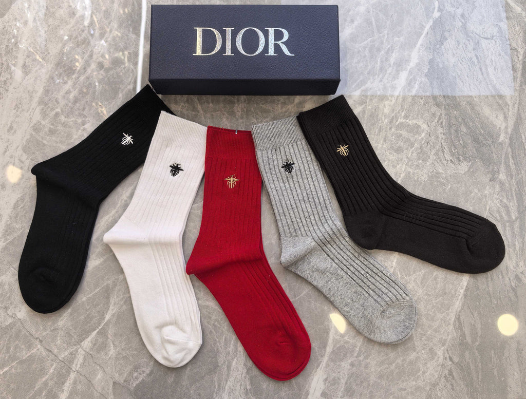 Dior small bee color mix crew socks - view 3