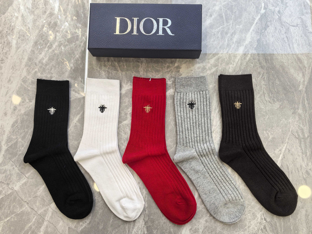 Dior small bee color mix crew socks - view 2
