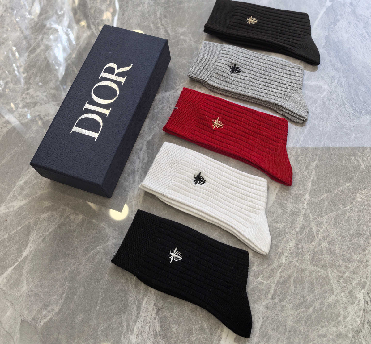 Dior small bee color mix crew socks - view 6