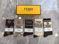 Fendi earth tone graphic bands crew socks - view 1