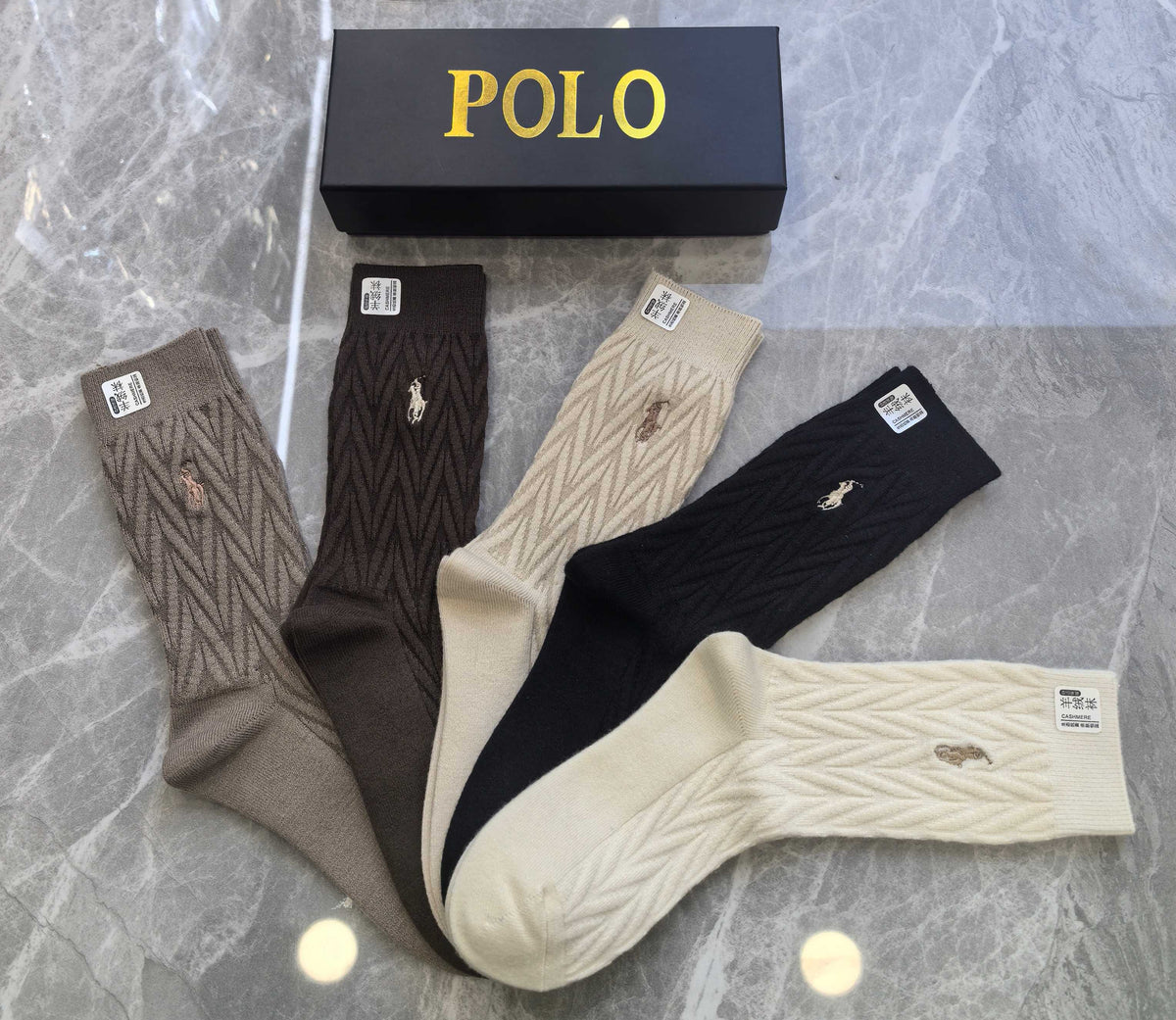 Polo Ralph Lauren neutral cable pony socks, image 2