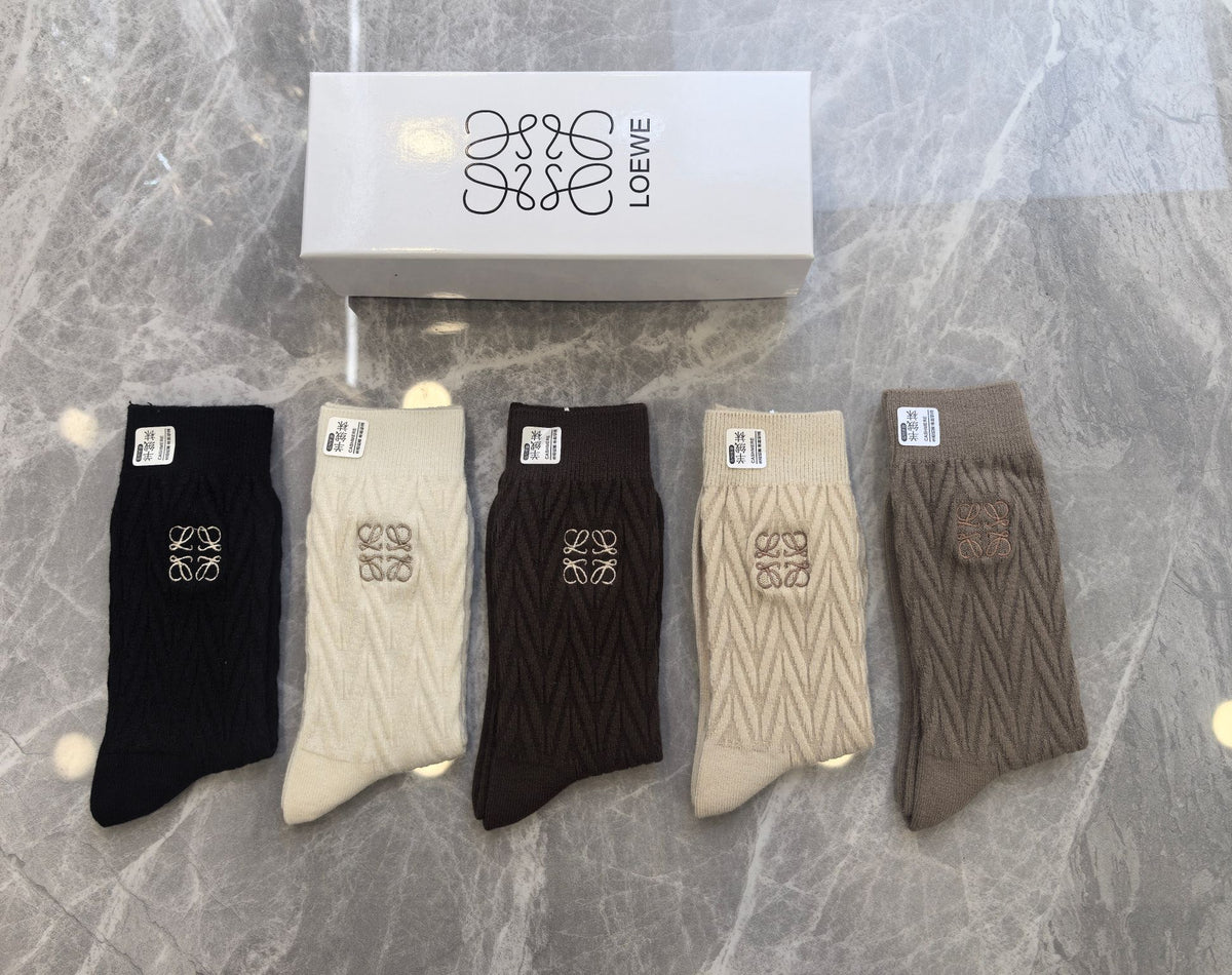Loewe cable knit anagram crew socks - view 1