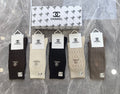 Chanel cable knit neutral emblem crew socks - view 1