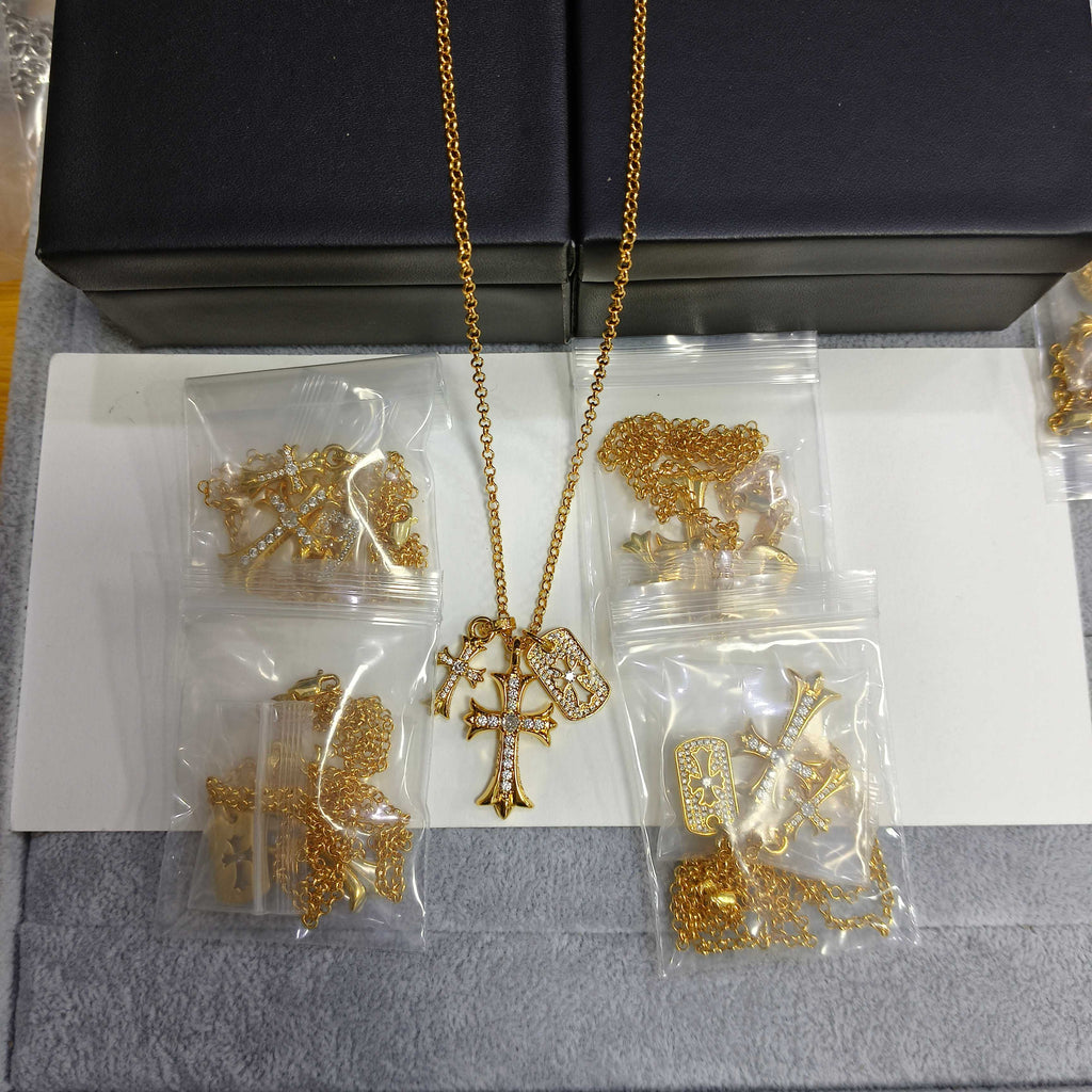 Chrome Hearts Gold-Tone Pearl-Style Necklace Set - album image 1