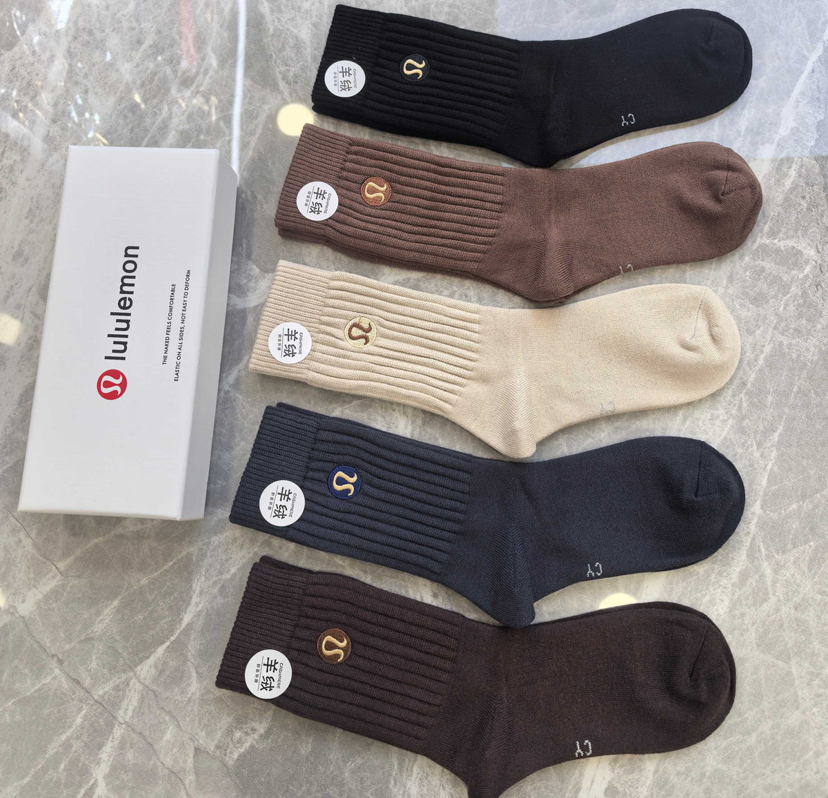 Lululemon dark ribbed emblem crew socks - view 2