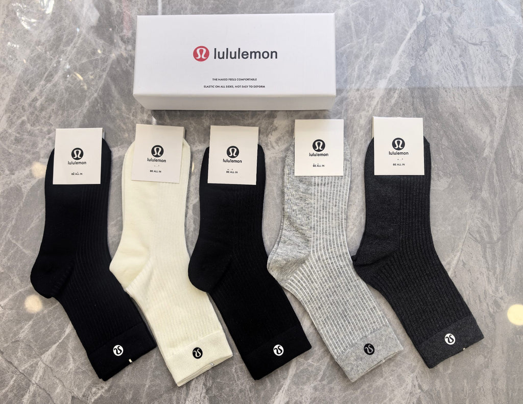 Lululemon neutral small cuff emblem crew socks - view 5