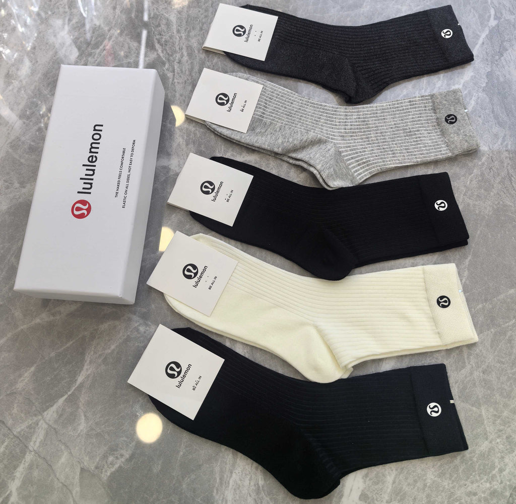 Lululemon neutral small cuff emblem crew socks - view 1