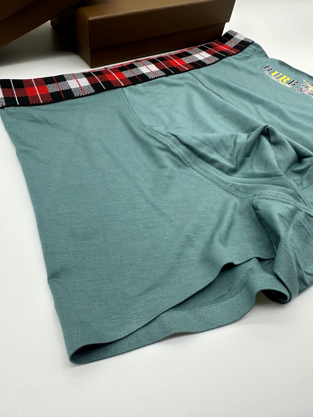 Burberry red check vertical lettering boxer briefs - view 6