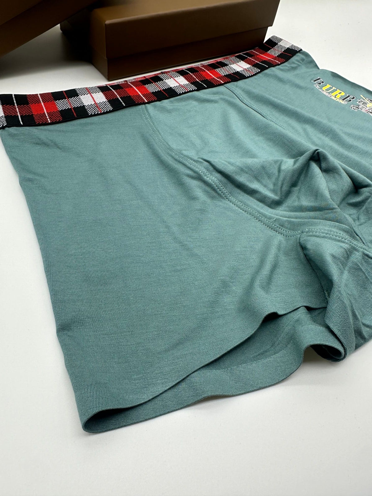 Burberry red check vertical lettering boxer briefs - view 6