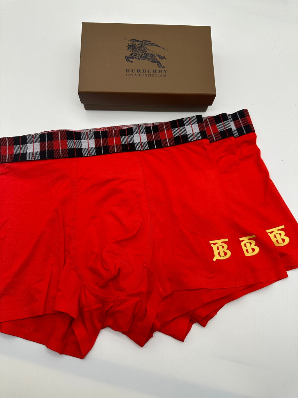 Burberry red check waist tb boxer briefs - view 2