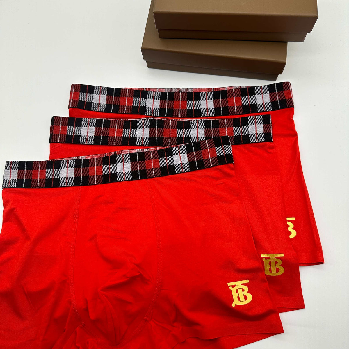 Burberry red check waist tb boxer briefs - view 1