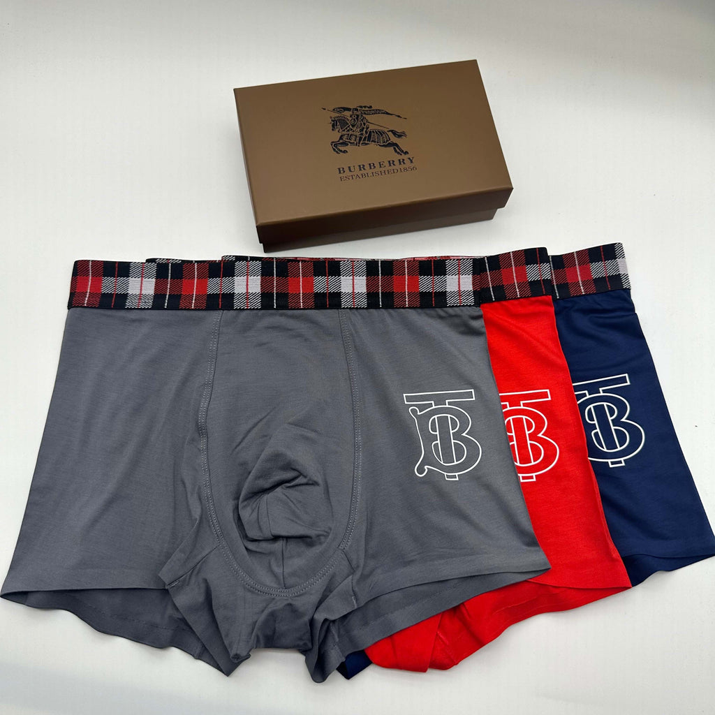 Burberry red check outline tb boxer briefs - view 2
