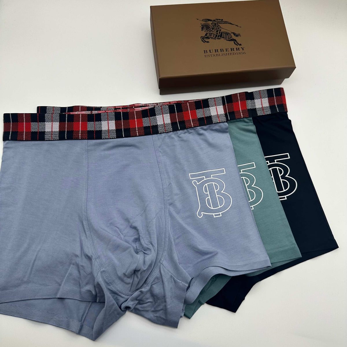 Burberry red check outline tb boxer briefs - view 1