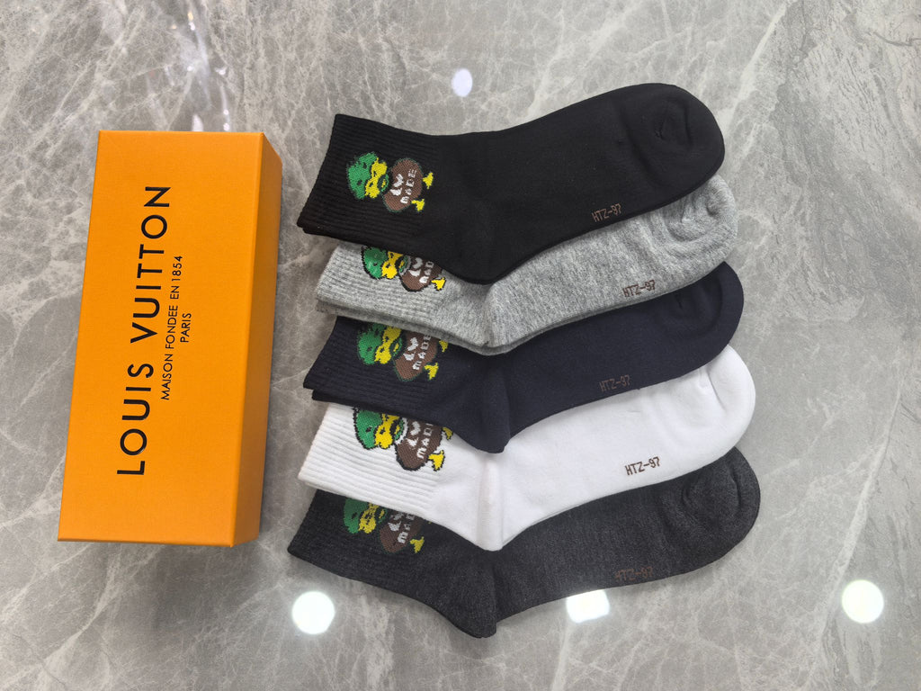 Louis Vuitton colorful character motif crew socks, image 5