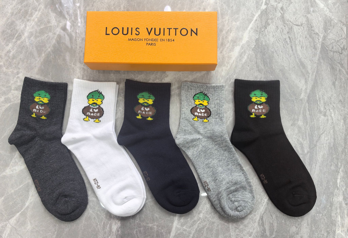 Louis Vuitton colorful character motif crew socks, image 1