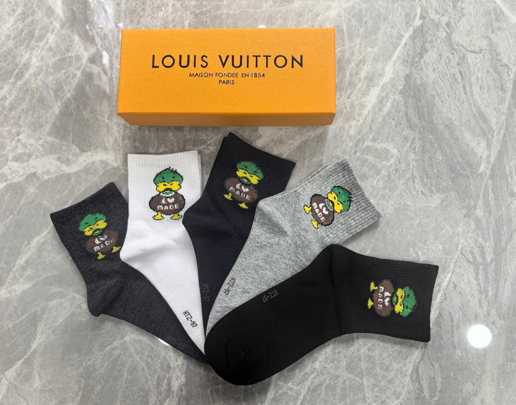 Louis Vuitton colorful character motif crew socks, image 3