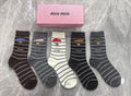 Miu Miu striped lip motif crew socks, image 1