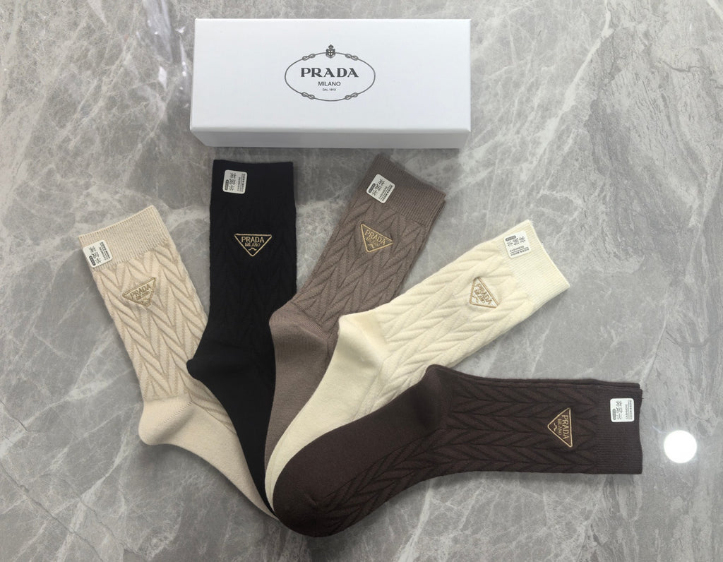 Prada cable knit triangle crew socks - view 3