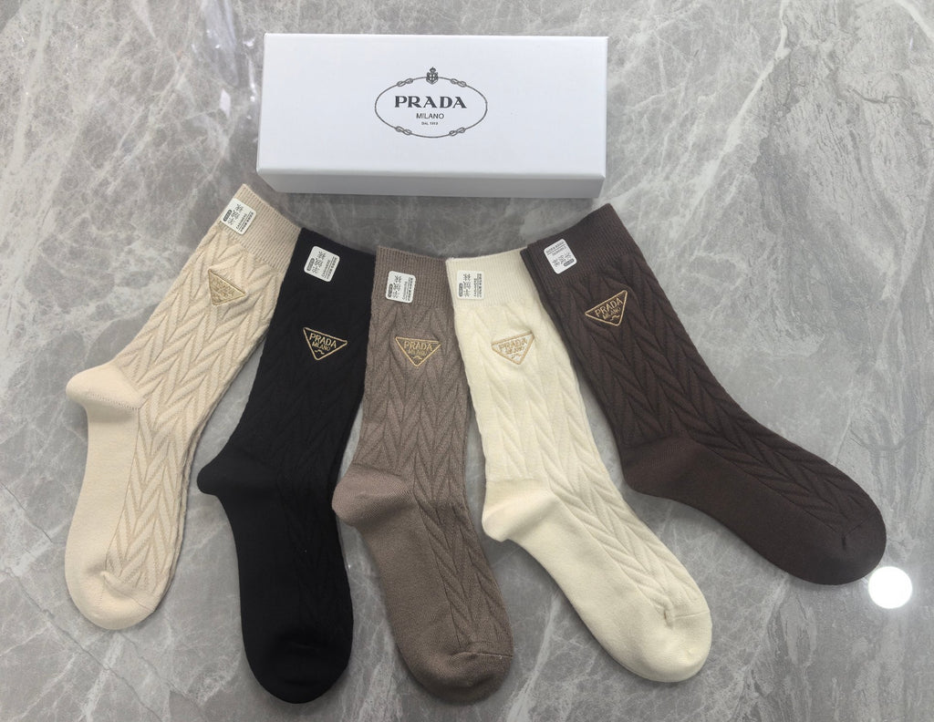 Prada cable knit triangle crew socks - view 4