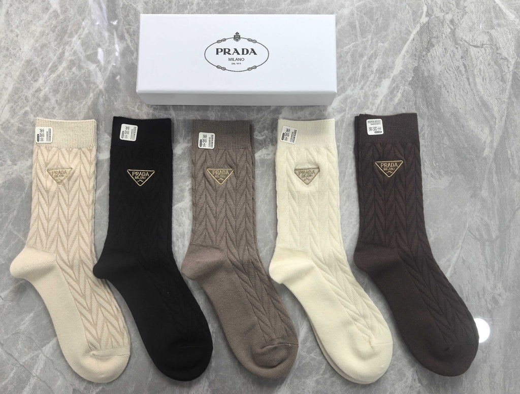 Prada cable knit triangle crew socks - view 5