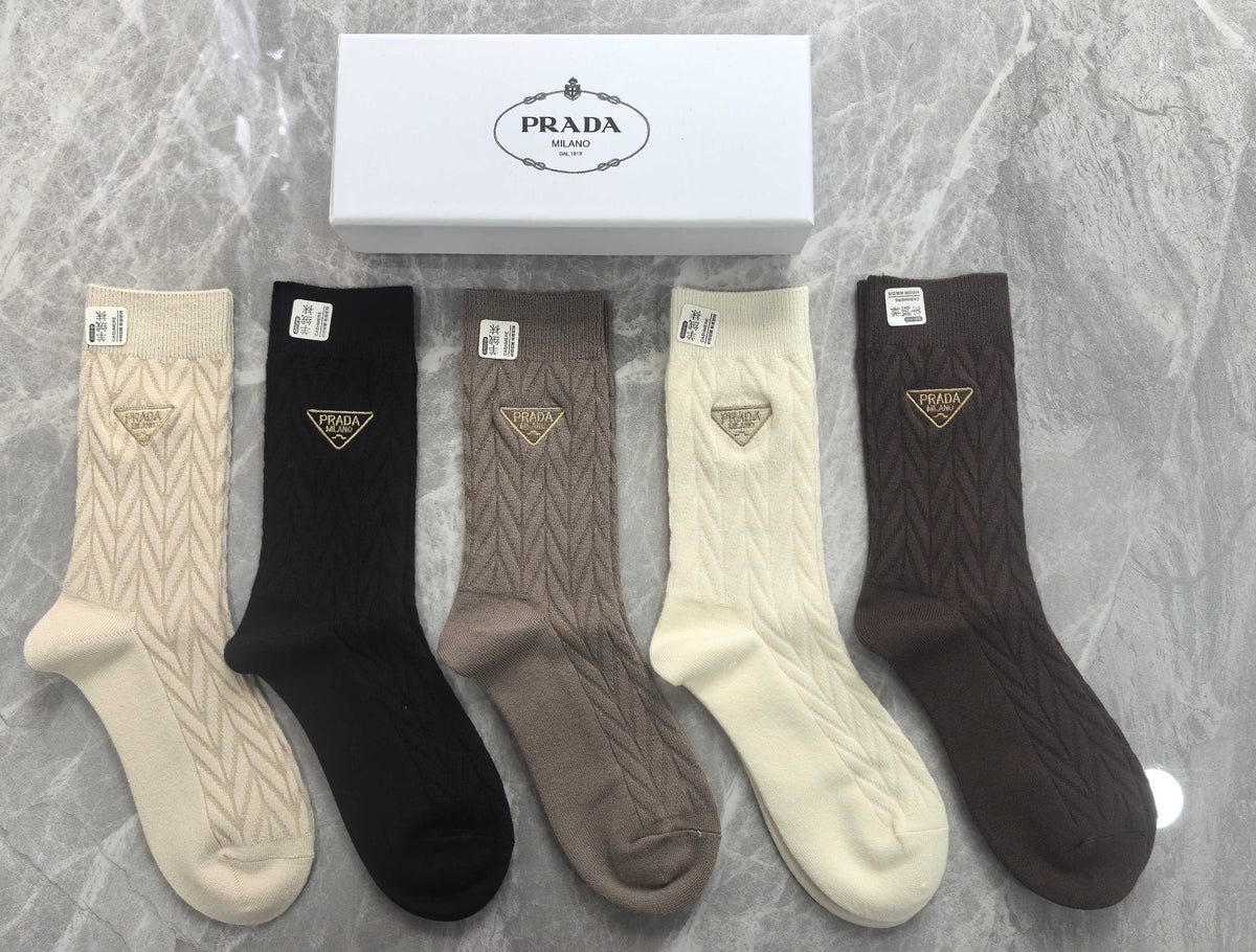 Prada cable knit triangle crew socks - view 5