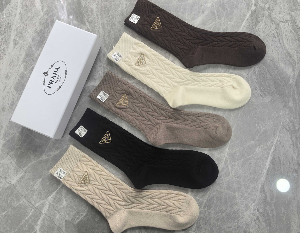 Prada cable knit triangle crew socks - view 2
