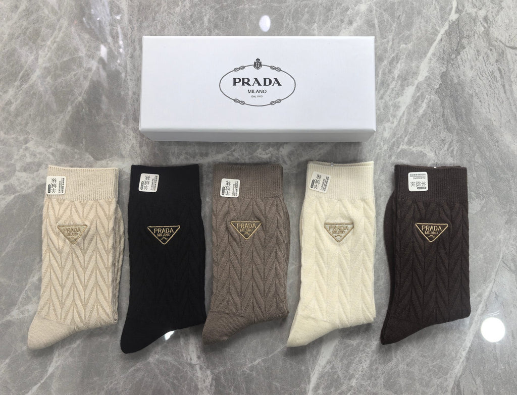 Prada cable knit triangle crew socks - view 6
